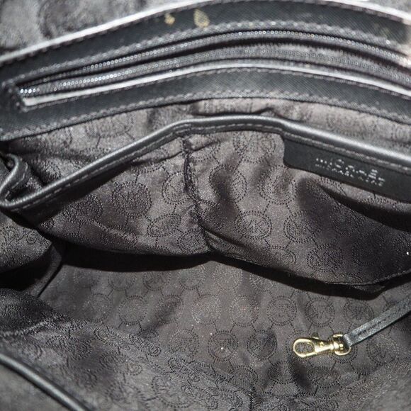 Michael Kors Hamilton Large Saffiano Leather Tote Bag Purse Black / Gold OS - Picture 7 of 11